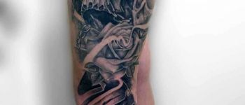 bacak-kaplama-dovme-modeli-skull-tattoo - Dövme Modelleri